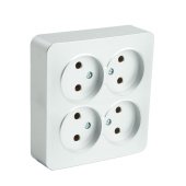 Розетка четырехместная 2P Stekker София серебро MST10-14S-03 49333