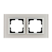 Рамка 2-постовая Mono Electric Style Glass белое стекло 107-710000-161