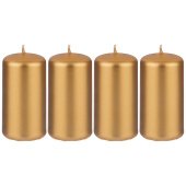 348-447 Набор свечей из 4 штук d4*8 см золотой металлик
