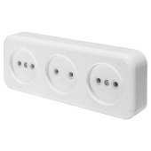 Розетка тройная 2P Stekker Брест белый PST16-50-20 39699