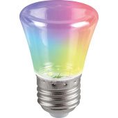 Лампа светодиодная Feron E27 1W RGB прозрачный LB-372 38131
