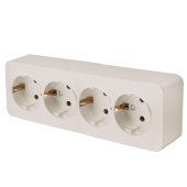 Розетка 4-местная 2P+PE Stekker София слоновая кость MST16-14-04 49505