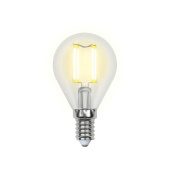 Лампа светодиодная филаментная Uniel E14 5W 4000K LED-G45-5W/NW/E14/CL/DIM GLA01TR UL-00002870