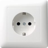 Розетка Gira Standard 55 Schuko с/з 16A 250V безвинтовой зажим чисто-белый глянцевый 044003