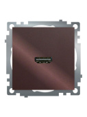 Розетка HDMI 2.1, Type A (механизм), STEKKER GLS00-7118-04, серия Катрин, шоколад 50064