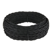 Ретро кабель Werkel витой трехжильный 2,5 мм черный W6453608 4690389165986