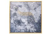 89VOR-AFRICA LEOPARD/1  Холст "Африка леопард/1" 100*100 см, багет золото, зол.поталь