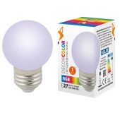 Лампа светодиодная Volpe E27 1W матовая LED-G45-1W/RGB/E27/FR/С UL-00005808