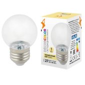 Лампа декоративная светодиодная Volpe E27 1W 3000K прозрачная LED-G45-1W/3000K/E27/CL/С UL-00005807