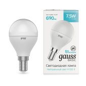 Лампа светодиодная Gauss E14 7,5W 4100К матовая 1053128