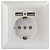 Розетка ЭРА Intro Solo Schuko P+E 16A 250V со шторками 2хUSB перламутровый 4-410-06 Б0053718