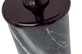 69-22465 Стол журнальный мрамор/метал. цвет черный d35*h65см