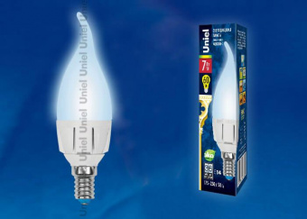 Лампа светодиодная Uniel E14 7W 4000K матовая LED-CW37 7W/NW/E14/FR PLP01WH UL-00002415