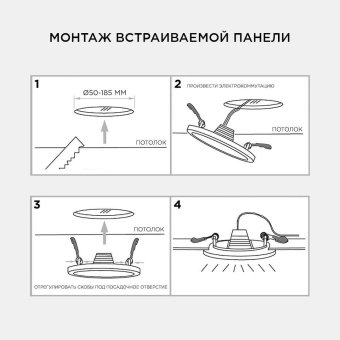 Встраиваемая светодиодная панель OGM LP-12