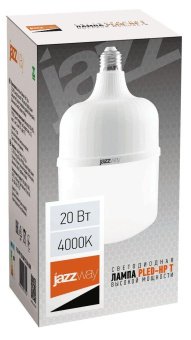 Лампа cветодиодная сверхмощная Jazzway E27 20W 4000K матовая 1038906