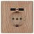 Розетка ЭРА Intro Solo Schuko P+E 16A 250V со шторками 2хUSB дерево 4-410-11 Б0043409
