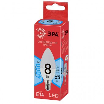 Лампа светодиодная ЭРА E14 8W 4000K матовая ECO LED B35-8W-840-E14 Б0030019
