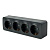 Розетка 4-местная 2P+PE Stekker София черный матовый MST16-14-05 49506