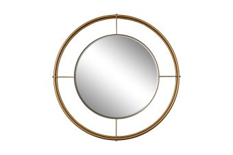 19-OA-9128 Зеркало круглое в металл. раме золотого цвета d80см