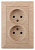 Розетка двойная ЭРА Intro Solo 2х2P 16A 250V дерево 4-204-11 Б0043332