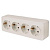 Розетка 4-местная 2P+PE Stekker София слоновая кость MST16-14-04 49505