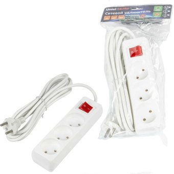 Удлинитель Uniel Ultra 3гн х 3м б/з S-CU3-3B White UL-00009995