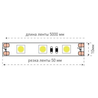 Светодиодная лента SWG 14,4W/m 60LED/m 5050SMD теплый белый 5M 001780
