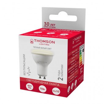 Лампа светодиодная Thomson GU10 10W 3000K полусфера матовая TH-B2055