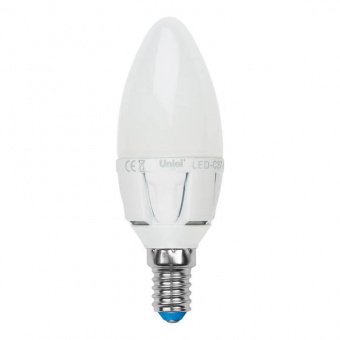 Лампа светодиодная Uniel E14 7W 3000K матовая LED-C37 7W/WW/E14/FR PLP01WH UL-00002413