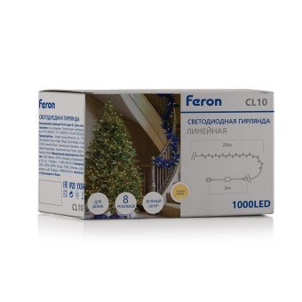 Светодиодная гирлянда Feron Линейная 230V теплый белый 8 режимов CL10 48181
