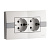 Розетка 2К+З двойная Mono Electric Eсо 16A 250V винтовое подключение белый 101-010104-120