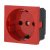 Розетка LK Studio с з/к, со шторками (красный) LK45 ( для выделения "чиcтого питания сети") 851107-1