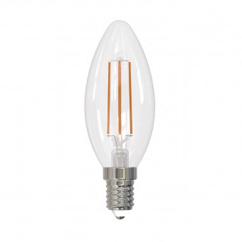 Лампа светодиодная филаментная диммируемая Uniel E14 9W 3000K прозрачная LED-C35-9W/3000K/E14/CL/DIM GLA01TR UL-00005185