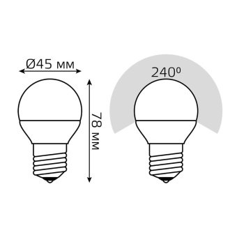 Лампа светодиодная диммируемая Gauss E27 7W 3000K матовая 105102107-S
