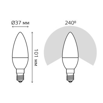 Лампа светодиодная диммируемая Gauss E14 7W 3000K матовая 103101107-S
