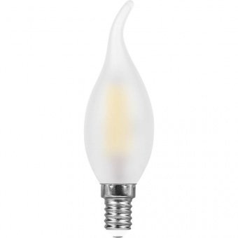 Лампа светодиодная филаментная Feron E14 11W 2700K Свеча на ветру Матовая LB-714 38009